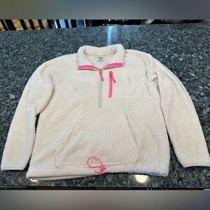PINK Victoria's Secret Cream Sherpa Half-Zip Pullover